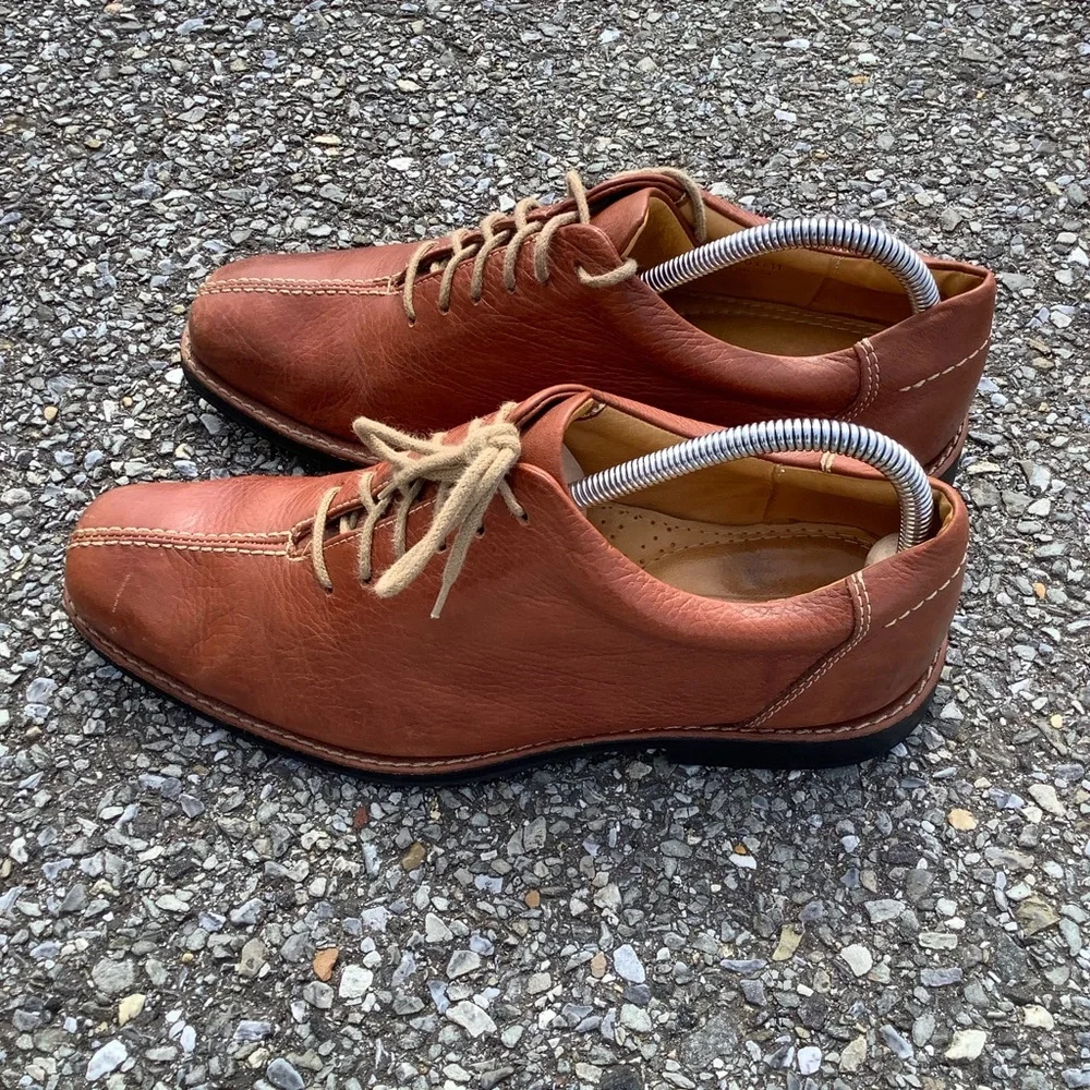 Sandro Comfort So SOFT ‎ Leather And Gel Brown Lace Up Men's 8.5D Oxford Shoe